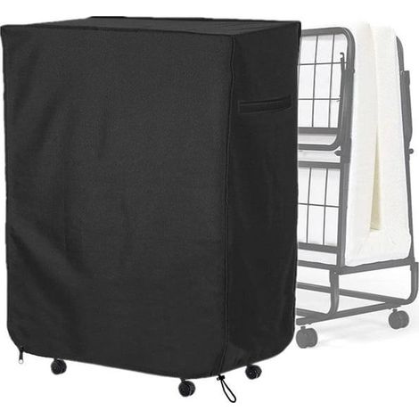 Housse de lit pliant imperméable et anti-poussière, 96 cm réglable, avec fermeture éclair métallique et cordon ajustable, protection épaisse pour lit de camp, housse de rangement pour couchage d'appoi (1/5)