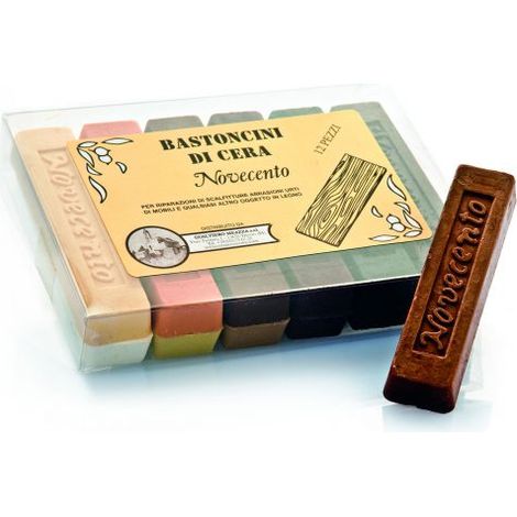 BASTONCINO DI CERA COLORE MOGANO 12 PZ