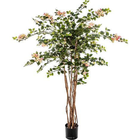 Bougainvillier artificiel tronc bois H 150 cm D 70 cm Creme Rose (1/3)