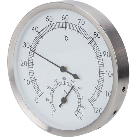 Thermomètre d'humidité en acier inoxydable pour sauna et hammam combinés (1/5)