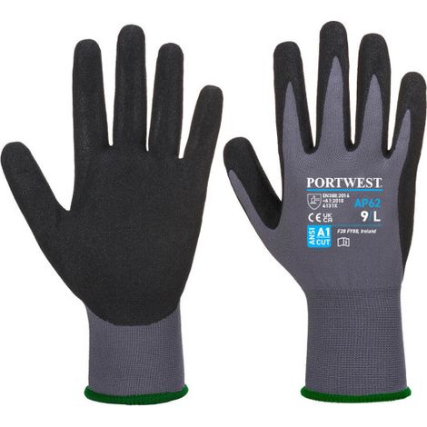 Guante de manipulación general Dermiflex Aqua Gris/Negro Dext. 5 AP62 XXL