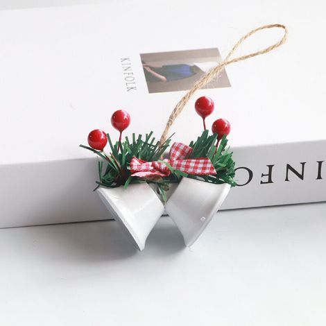 Pendentif cloche d'arbre de noël, porte de fenêtre, cloche de fête, pendentif cloche d'arbre de noël（rouge）