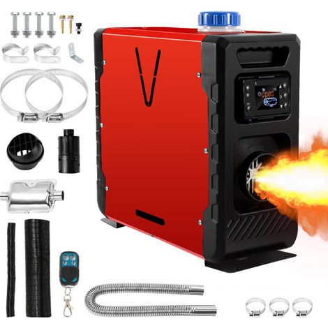 SWANEW Riscaldatore diesel 8kW 12 V aria riscaldatore diesel, riscaldatore d'aria con telecomando LCD, per auto camion autobus barca, con Bluetooth, rosso (1/5)