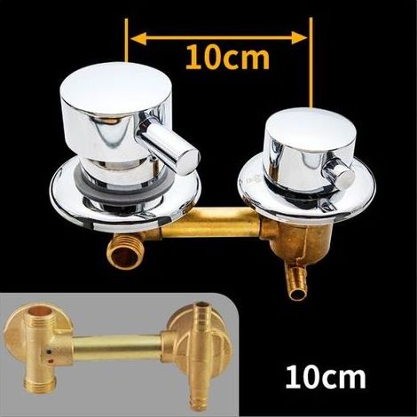 2 Voies Mitigeur Thermostatique Robinets De Douche,Laiton Douche Robinet Cabine,Mitigeur Cabine De Douche Entraxe 10Cm,Intubation 2-way-10cm