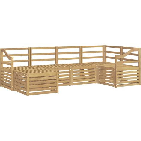 Ensemble de canapés d'extérieur 6 pc Blanc Polyester vidaXL