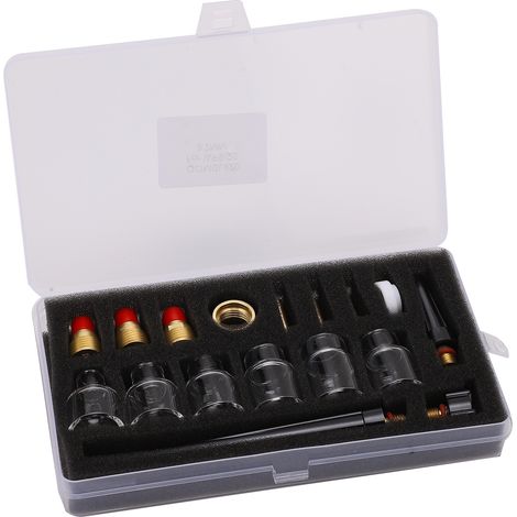 Jeu d'accessoires chalumeau TIG, consommables laiton, buse verre 2mm, embouts WP9/WP20, kit complet soudure torche (1/5)
