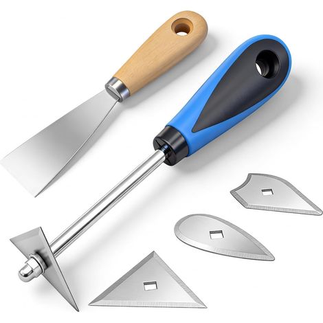 Grattoir Peinture 3-en-1 avec 3 Lames 1 Couteau a Enduire pour DIY Multifonction Grattoir,Outils Bricolage,pour Enlever Peinture, Résidus et Papiers Peints Rénovation Projet (1/5)