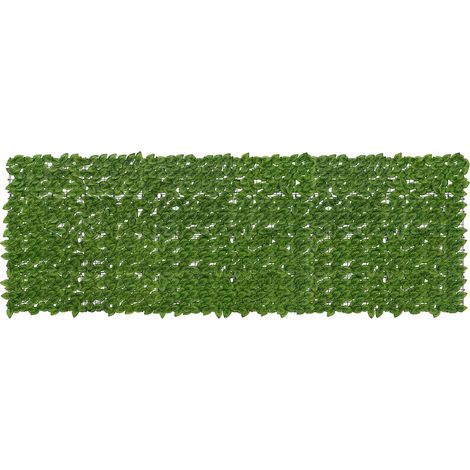 Pantalla de balcón con hojas Verde y amarillo 300 x 100 cm