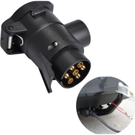 Adaptateur de remorque, 7 à 13 Broches Prise de remorque de Voiture Adaptateur de Prise convertisseur Caravane attelage de remorquage connecteur 12 V (1/4)