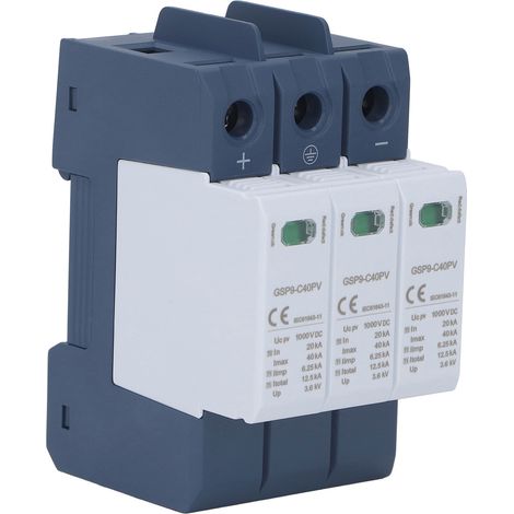 Parafoudre 40kA 3P SPD DC 1000V pour Installation Photovoltaïque sur Rail DIN (1/5)