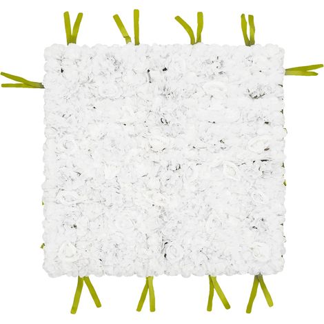 Panneaux Muraux en Fleurs Artificielles, Design Personnalisable, Matériau Écologique, BLANC (1/2)