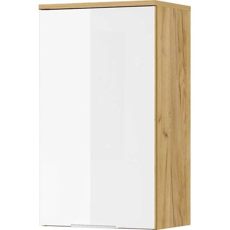 Meuble haut de salle de bains moderne chêne/blanc Eldorado (1/5)