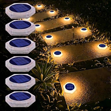 Lampe Solaire Exterieur Jardin Chaud Sans Percage, Spot Outdoor Solar Light 10cm 20 Led Lumière Adhésive, IP68 Étanche Eclairage pour Sol, Marche, Escalier, Pont, Trottoir, Allee, Chemin (1/5)