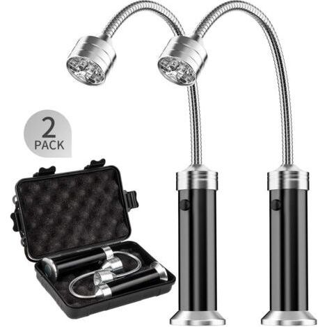 9 LED Magnetic Grill Light – Flexible Gooseneck 11 cm – 360° Rotation Angle – Pack of 2 – Black BBQ Accessory (1/5)