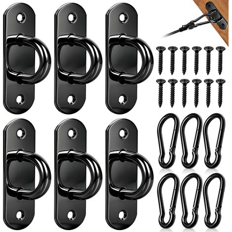 Anneaux de Fixation Plaque Oeillet Crochet Inox Pontet Platine 6PCS (1/5)