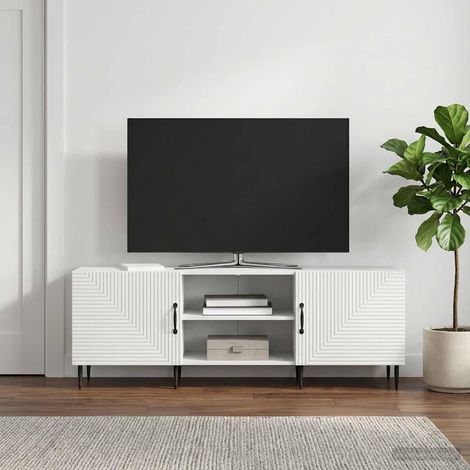 vidaXL Meuble TV Blanc 150 x 31 x 50 cm Bois d'ingénierie (1/5)