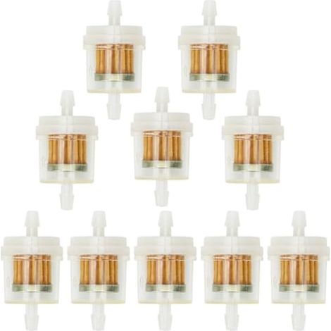 Compatible avec 10pcs Filtre à carburant en ligne 1/4" Remplacement pour Moto Mini Vélo Dirt Bike Cyclomoteur ATV Scooter Go Kart Petit moteur Universel 40 Micron Filtre à essence à essence (1/4)