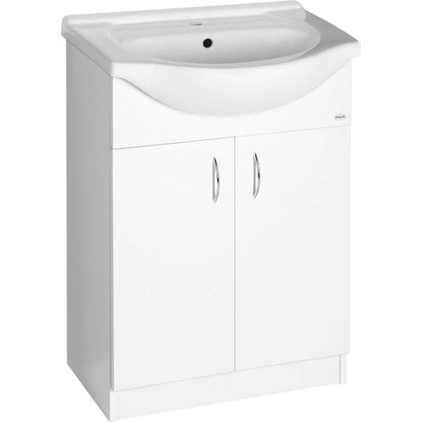 Aqualine Simplex Eco - Waschtischunterschrank mit Waschbecken 63x84x31 cm, weiß matt SIME650 (1/5)