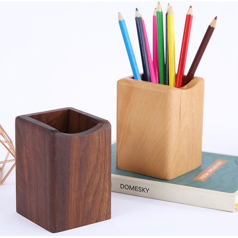 Caja Para Bolígrafos - Caja Organizadora De Escritorio De Madera - Para Bolígrafos Lápices Y Accesorios De Oficina - 10 X 7 5 Cm - 1 Unidad (1/5)