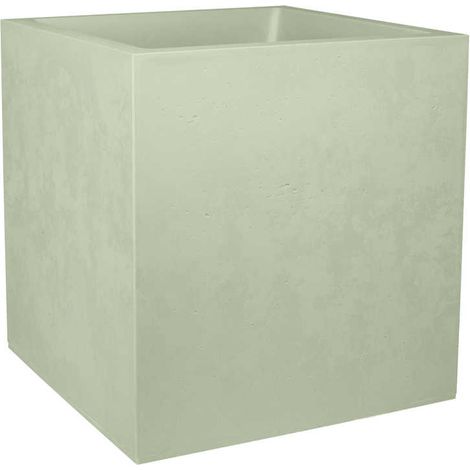 Pot de fleur carré Basalt 49,5 x H.49,5 cm - Vert amande- Eda