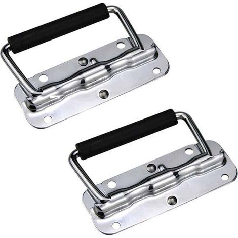 2 Pcs Poignées Pliantes 120mm Poignée de Traction Encastrable en Acier Inoxydable pour Flight Case Boîte à Outils (1/4)