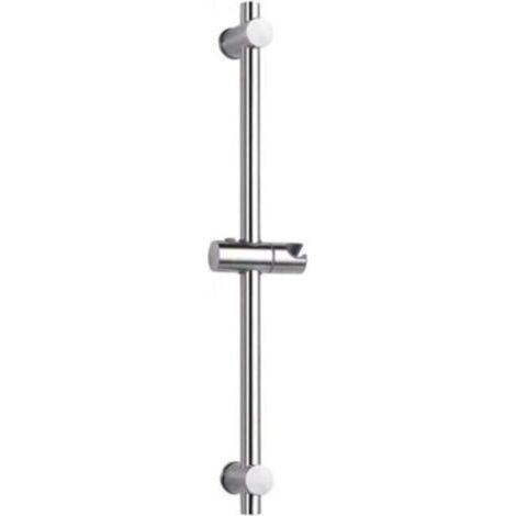 Barre de douche en acier inoxydable 304, réglable en hauteur et en inclinaison, finition acier inoxydable brossé et chrome poli, 66 cm