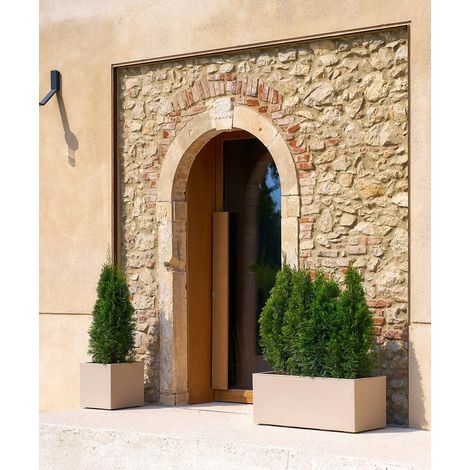 KEBE - VASO RETTANGOLARE IN RESINA-DUNE / 99.5x39.5x39.5