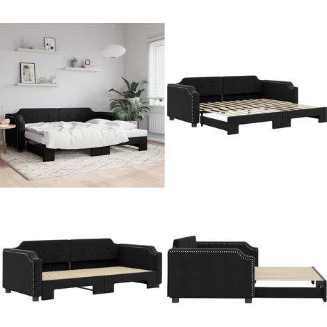 Sofá cama nido tela negro 100x200 cm - Cama nido - Sofá cama 2 en 1