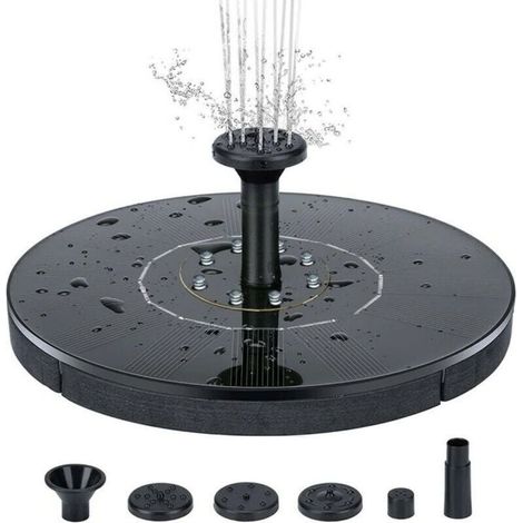 Fontaine solaire extérieure 16cm - Pompe intégrée - Pour jardin et terrasse - Décoration aquatique élégante