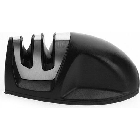 Professional Kitchen Knife Sharpener 2 in 1 Manual Sharpener for Stainless Steel and Ceramic Knives of All Sizes, Black Non-Slip Base (1/5)