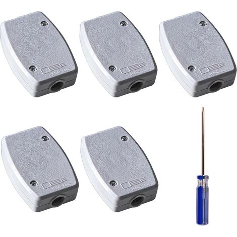 5 Pièces Boîte de Jonction à 3 Pôles Blanc 13A 250V Boite Raccordement Etanche Commode Connecteur de Câble électrique Réutilisable pour Appareils Electriques Fils Terrasse Piscine Familiale