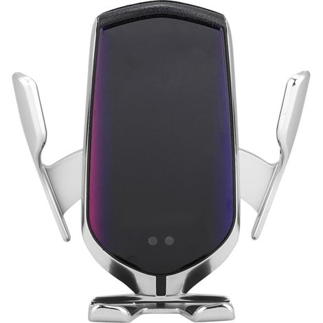 Chargeur de téléphone de voiture sans fil rapide avec capteur infrarouge et mode silencieux R1Silver (1/5)