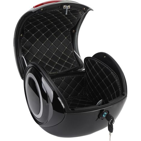 Boîte Arrière de Moto Légère de 32 L, Coffre Supérieur de Coffre d'eau, Style Sportif pour Scooters avec Style Portable étanche à la Poussière pour Scooter (Black) (1/5)