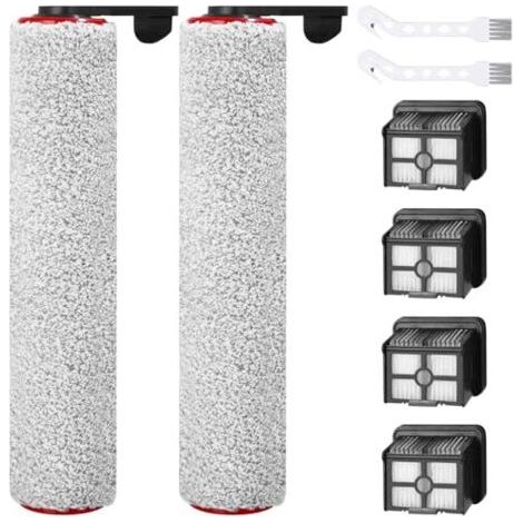Kit de Filtre d'aspirateur, Accessoires pour Dreame H12 Pro aspirateur sec et humide sans fil, 2 pièces Brosse à rouleau + 4 filtres + 2 brosse de nettoyage pour aspirateur Dreame H12 Pro