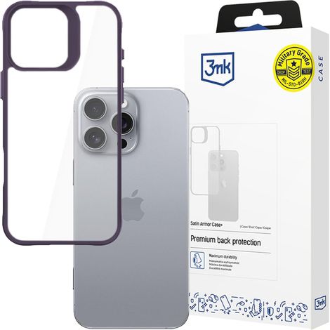 Apple iPhone 16 Pro - Coque 3mk Satin Armor + Violet