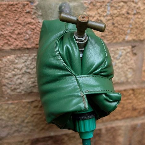 Housse antigel pour robinet extérieur, 1826 cm, housse de robinet imperméable et antigel réutilisable, en cuir et remplie de coton épais, adaptée à divers environnements extérieurs (vert)