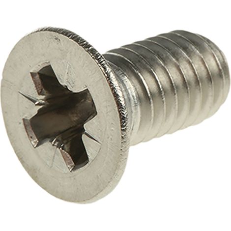 Vis à métaux RS PRO M6 à tête Fraisée Pozidriv en Acier Inoxydable, 12mm ( Prix pour Sachet de 50 )