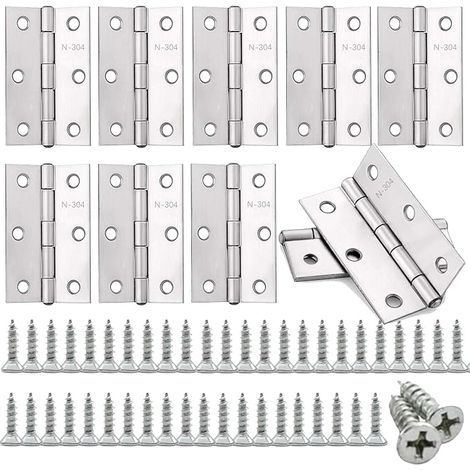 Juego de 4 bisagras plegables de acero inoxidable de alta resistencia para puertas - Bisagras robustas - Bisagras con rodamientos de bolas - Para puertas de madera y portones de jardín (1/5)