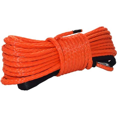 Corde de remorquage 6 mm 15m synthétique Orange Winch Corde Câble, Corde Hors Route, VTT treuil Ligne