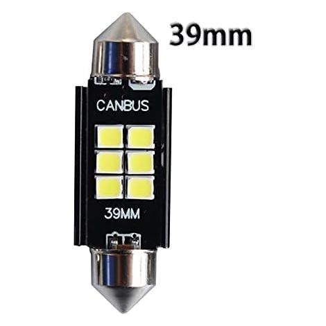 39mm C3W Ampoules LED Canbus 3030 6-SMD Aucune Erreur Voiture Carte Intérieure Lampes de Lecture Dôme 12V/24V 3W Lampe Automatique (Blanc, 36MM) (1/5)