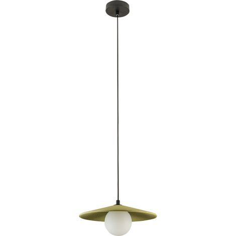 Suspension Luminaire D285 Pour Ampoule LED G9 Vert Olive et Noir ZAMBELIS 2597 - Blanc chaud - 3000K