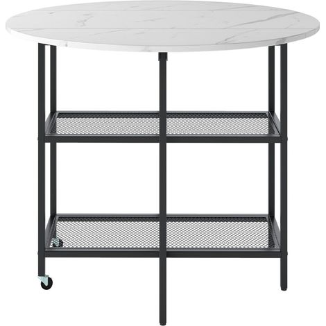 Mesa móvil plegable para 2 a 4 personas 100 x 100 x 80 cm práctico almacenamiento y ruedas bloqueables metal blanco 200014101