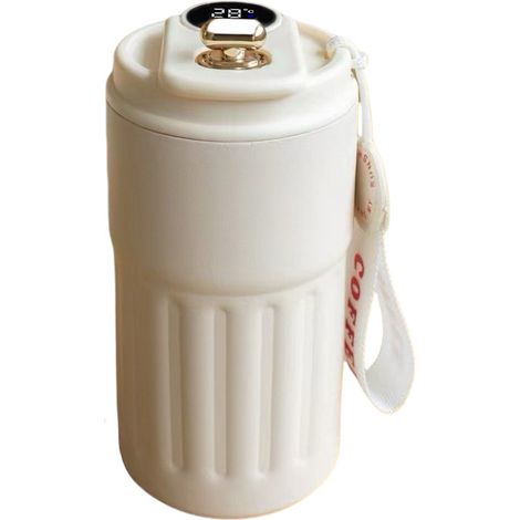 Mug de voyage en acier inoxydable 316 avec affichage de la température, tasse à café isotherme de 440 ml, bouteille d'eau portable étanche sous vide, tasse à café thermique, garde les boissons chaudes (1/5)