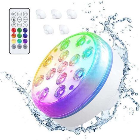 Above-Ground Pool Light 13 LED Pool Lighting, Light with Remote Control, IP68 Waterproof Pool Lamp for Garden, Vase, Aquarium 1pc [Energy Class A+++] (1/4)