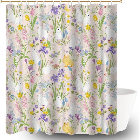 Rideau de bain 180x180 bordure lestée rideau imperméable pour célibataire actif (1/5)