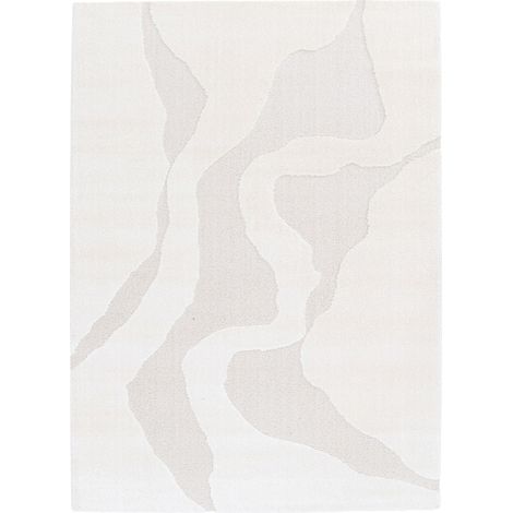 DESIGN - Tapis à reliefs doux à relief géométrique blanc 160x230 (1/5)