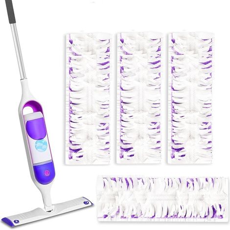 Lot de 10 lingettes nettoyantes jetables compatibles avec Swiffer PowerMop, usage humide et sec, coussinets absorbants de remplacement (1/5)