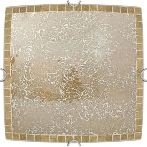 Lampe plafonnier Abrila Plafond Ambre métal verre 50 cm