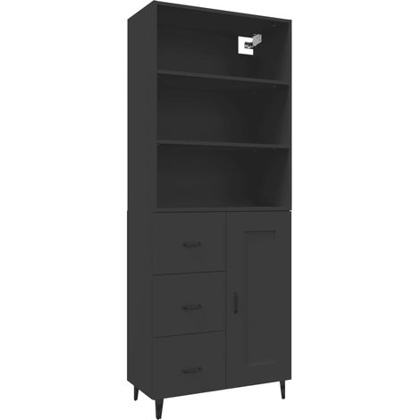 Highboard Black Engineered Wood vidaXL (1/5)