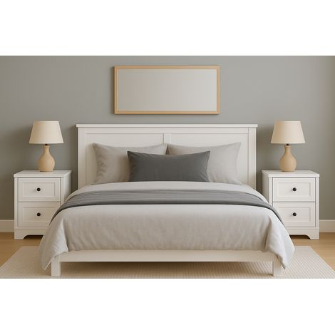 Cabecero matrimonio Ottawa acabado color blanco, 76cm(alto) 168cm(ancho) (1/2)